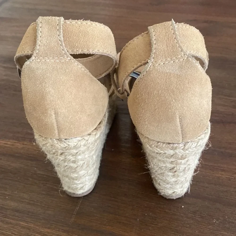 Matisse Natural Cha Cha Boho Suede Espadrilles Wedge Sandal